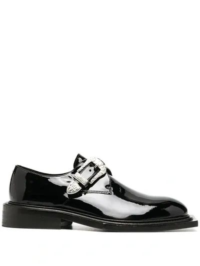 Martine Rose Buckle Detail Loafers In Black