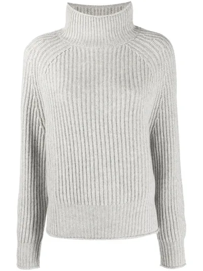 Allude Cashmere Roll Neck Jumper In Grey