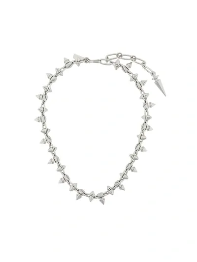 Junya Watanabe Studded Chain Necklace In Metallic