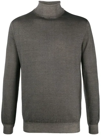 Cruciani Fine-knit Roll-neck Jumper In Brown