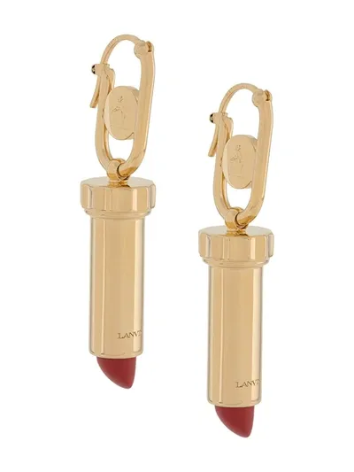 Lanvin Lipstick Pendant Earrings In Gold