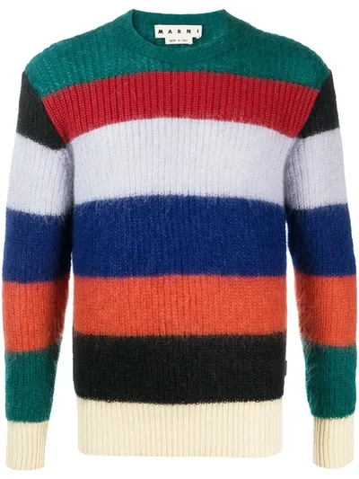 Marni Horizontal-stripe Jumper In Blue