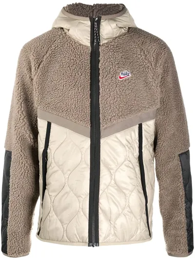 Nike Sportswear Heritage Fleece Jacket In Neutrals