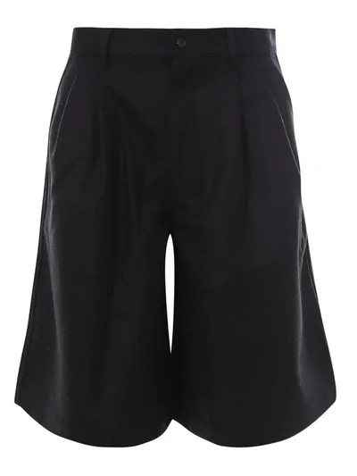 Comme Des Garçons Shirt High-waisted Tailored Shorts In Black