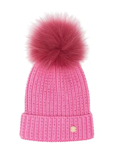 Miss Blumarine Kids' Knitted Beanie Hat In Pink