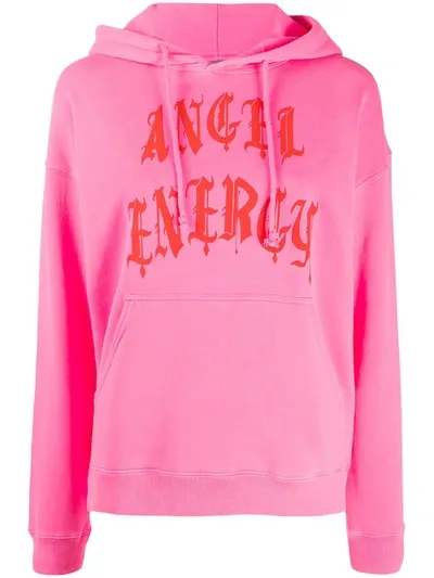 Ashley Williams Slogan Print Hoodie In Pink