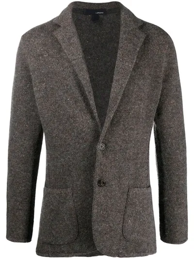 Lardini Single-breasted Knit Blazer In Grey