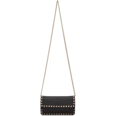 Valentino Garavani Black Garavani Rockstud Leather Shoulder Bag