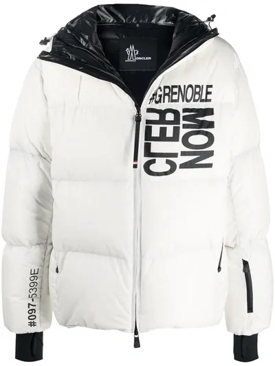 Moncler Padded Logo-print Down Jacket In White