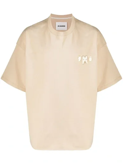 Jil Sander Motif-embellished T-shirt In Neutrals