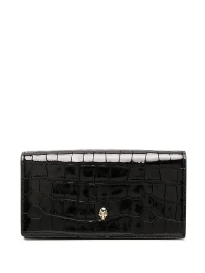 Alexander Mcqueen Skull Embossed Wallet In 黑色