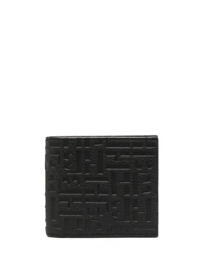 Hugo Boss Pebbled-effect Bifold Wallet In Black