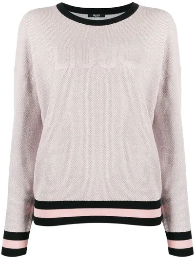 Liu •jo Logo-embroidered Sweatshirt In Pink