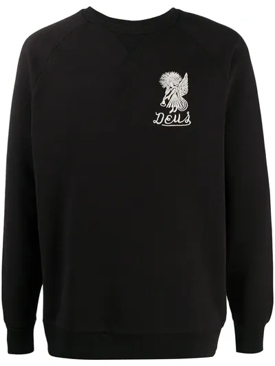 Deus Ex Machina Motif Print Sweatshirt In Black