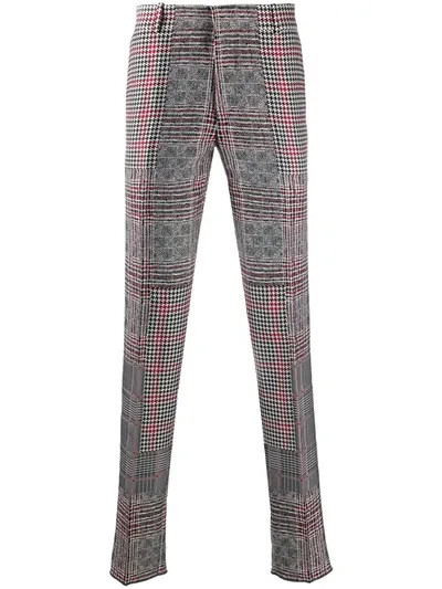 Alexander Mcqueen Black & White Prince Of Wales Jacquard Trousers In 1052 Blkrdw