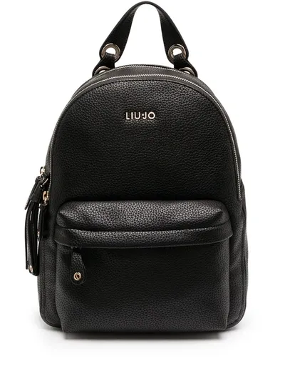 Liu •jo Pebbled Branded Backpack In Black