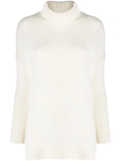 Merci Roll Neck Jumper In White