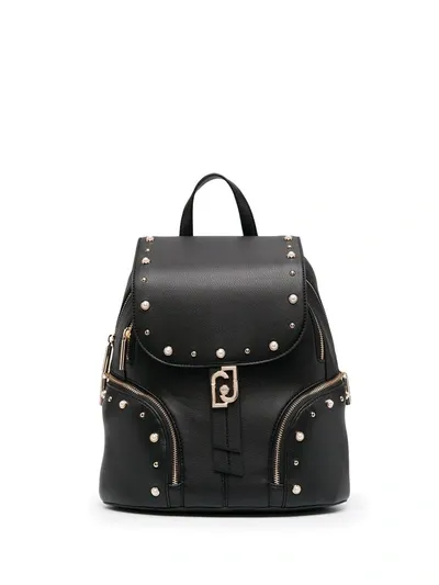 Liu •jo Stud-embellished Backpack In Black