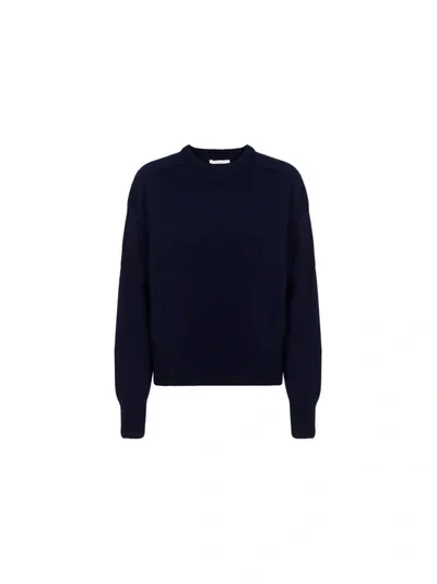 Chloé Cashmere Puff-sleeve Sweater In Blue