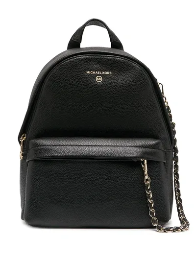 Michael Kors Chain-detail Leather Backpack In Black