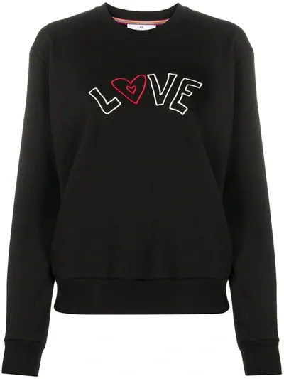 Paul Smith Love Organic Cotton Sweatshirt In Black