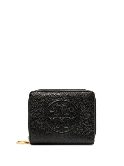 Tory Burch Embossed Logo Purse In Black