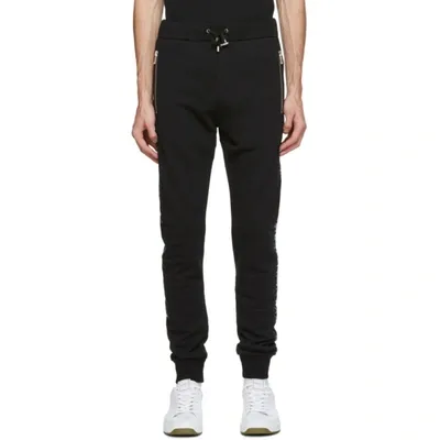 Balmain Logo-tape Cotton-jersey Track Pants In Black