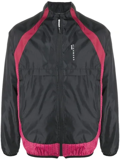 John Richmond Velwest Zip-up Nylon Jacket In Black