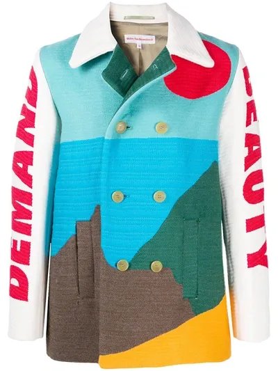 Walter Van Beirendonck Patterned Long-sleeve Jacket In Blue