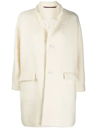 Daniela Gregis Single-breasted Wool Coat In Neutrals