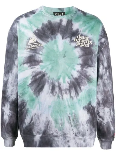 Deus Ex Machina Tie-dye Logo-print Sweatshirt In Black