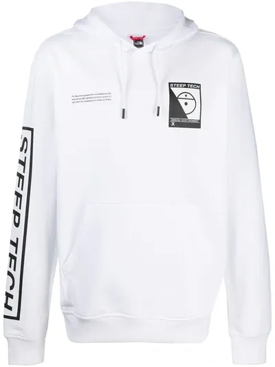 The North Face Logo Print Hoodie In White