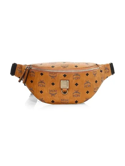 Mcm Small Visetos Belt Bag In Cognac