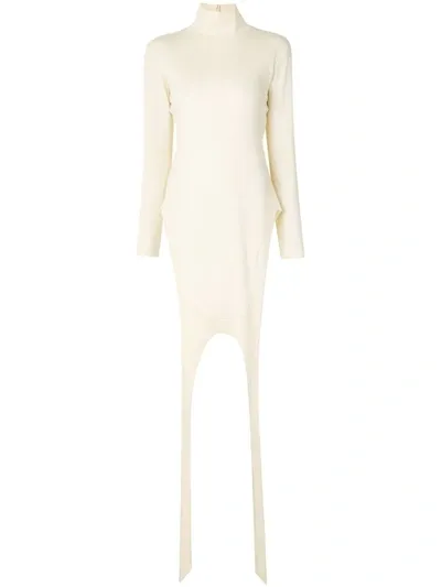 Ambush Apron Jersey Roll Neck Top In White