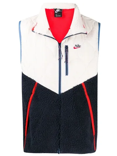 Nike Colour-block Zipped Gilet In White