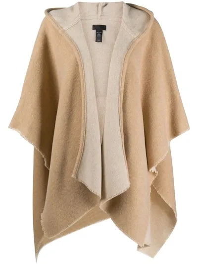 Rag & Bone Asymmetric Hooded Poncho In Neutrals