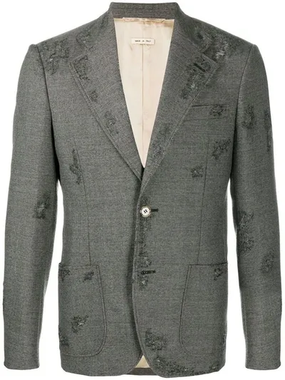 Marni Distressed Single-breasted Blazer In Black