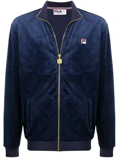 Fila Velvet Track Jacket In Blue