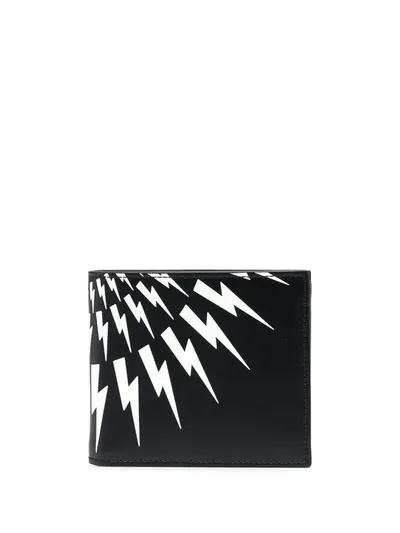 Neil Barrett Thunderbolt Bi-fold Wallet In Black