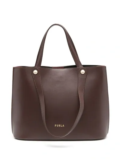 Furla Logo-print Tote In Brown