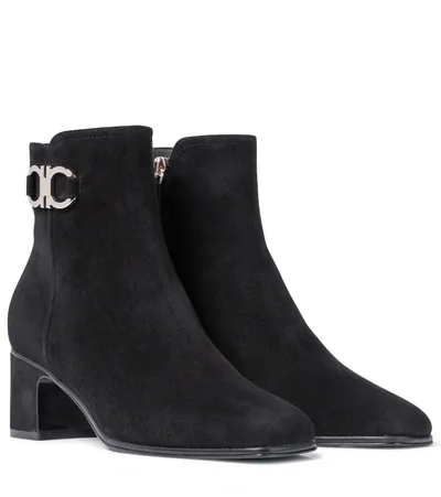 Ferragamo Cassaro Gancini Ankle Boots In Nero