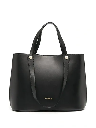 Furla Logo-print Tote In Black