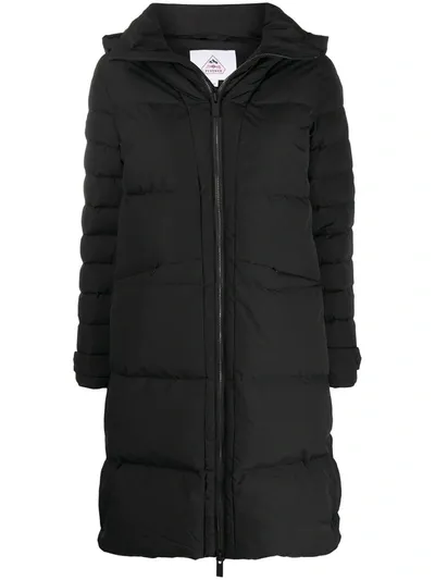 Pyrenex Padded Down Midi Coat In Black