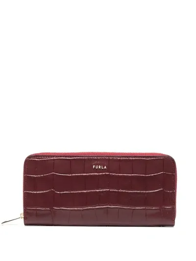 Furla Babylon Zip Around Wallet In Red