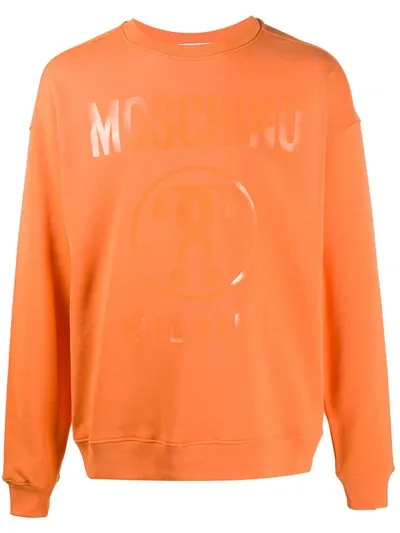 Moschino Logo-print Sweatshirt In Orange