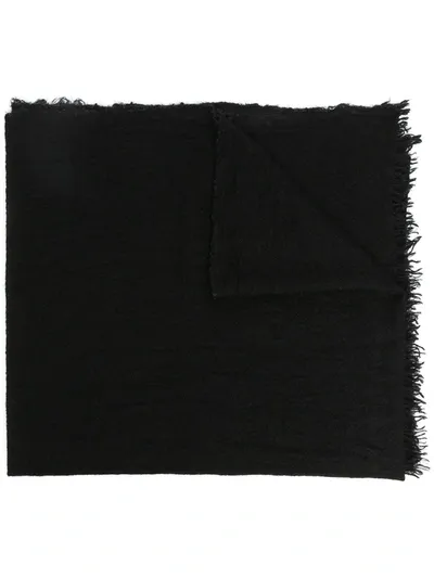 Faliero Sarti Knit Fringed-hem Scarf In Black