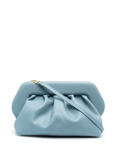 Themoirè Bios Basic Leather Clutch In Blue