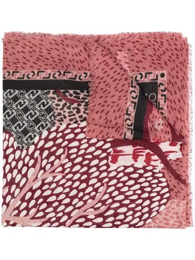 Liu •jo Multi-print Knitted Scarf In Pink