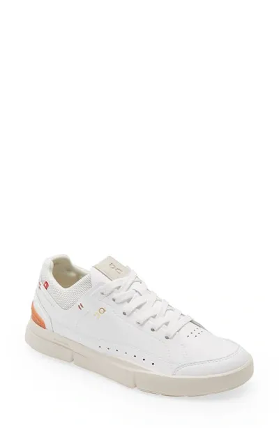 On The Roger Centre Court Faux Leather And Mesh Sneakers In White