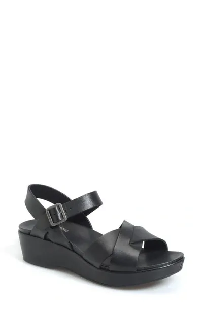 Kork-easer Kork-ease® 'myrna 2.0' Cork Wedge Sandal In Black Leather